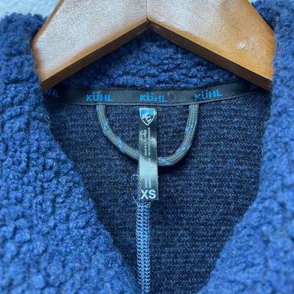 NWT Kuhl Kozet Zip Up Vest Womens XS Wool Blend Fleece Outdoors Navy & Gray - Picture 5 of 6